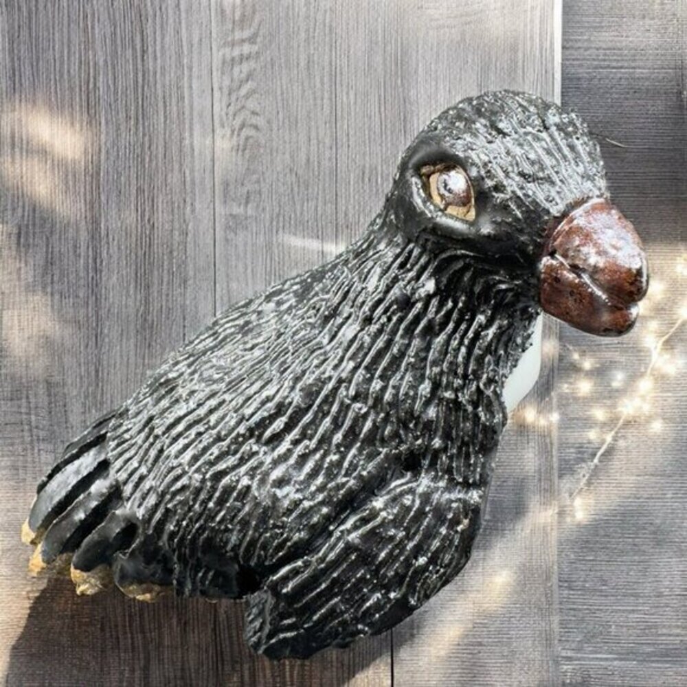Vintage Hand Made Stoneware Pottery Penguin Figurine Decor Hand Crafted Figure‎